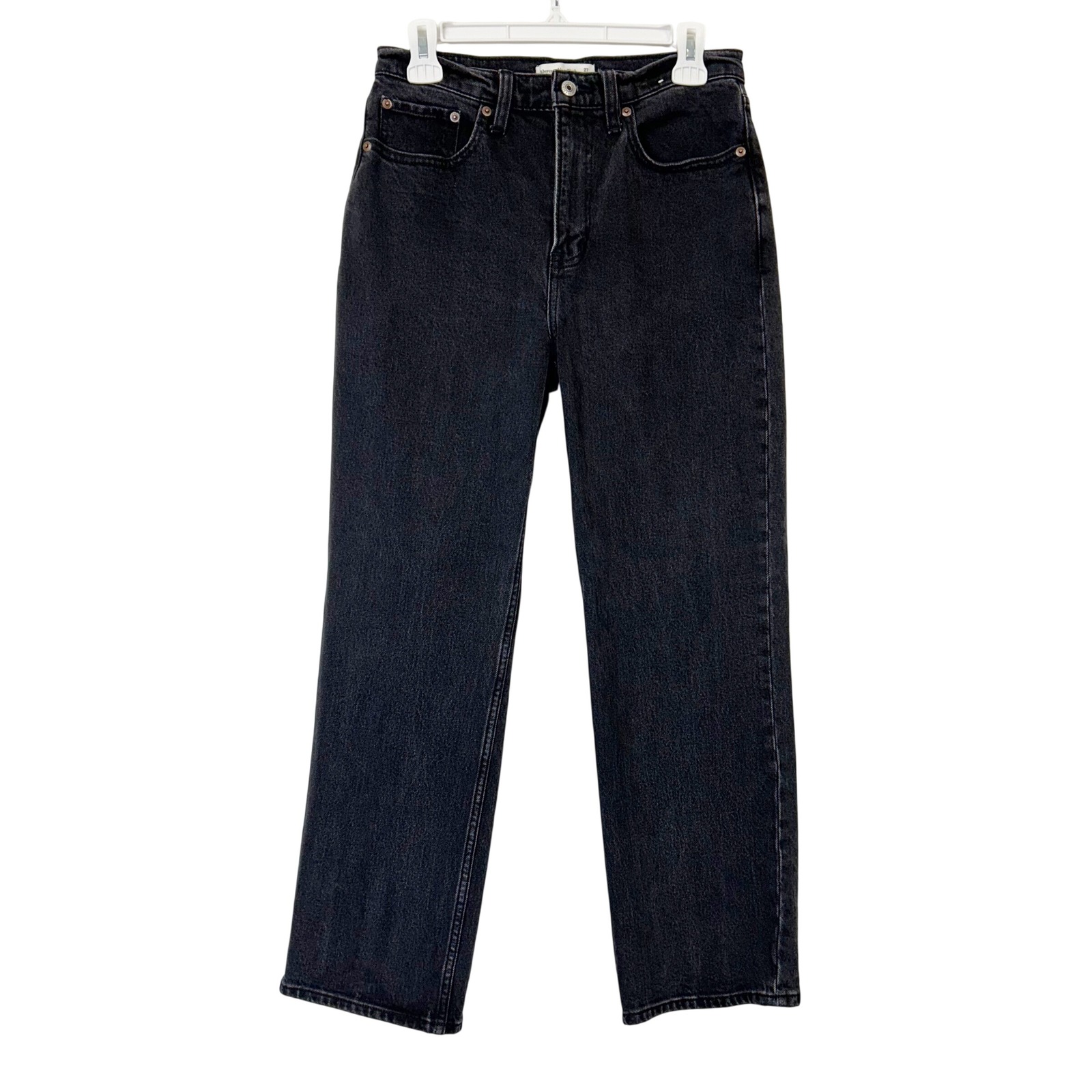 Abercrombie Fitch Vintage Straight High Rise Jeans Women's 27 4r Black